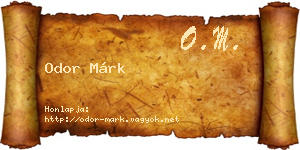 Odor Márk névjegykártya